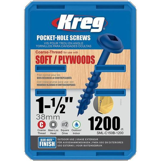 Kreg SML-C150B-1200 Ruuvi 38 mm 1200 kpl:n pakkaus