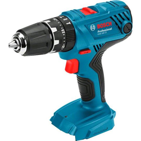 Bosch GSB 18V-21 Iskuporakone/ruuvinväännin Sis. L-BOXX-laukun, ilman akkuja ja laturia