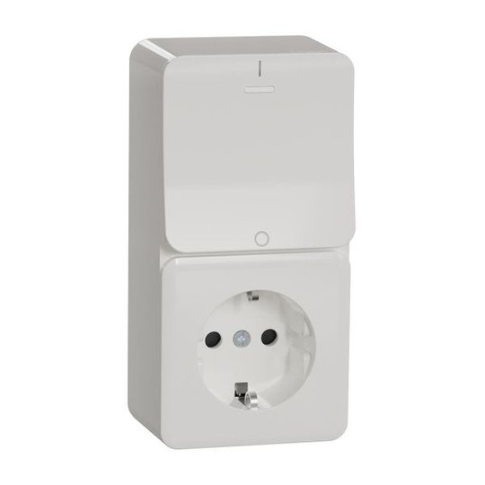 Schneider Electric Exxact Yhdistelmäkytkin kytkin + 1-suuntainen pistorasia 2-napainen