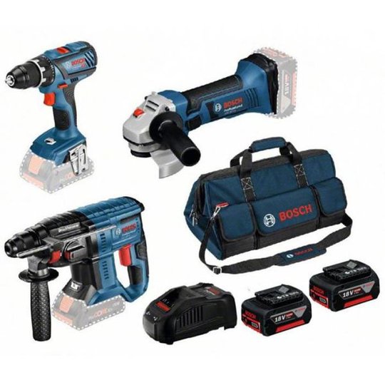 Bosch 18V 3 TOOL KIT Työkalupaketti 3 kpl työkalua, sis. akut ja laturin