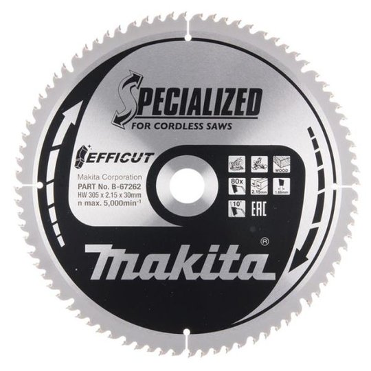 Makita B-67262 Sahanterä 305 mm, 80 hammasta