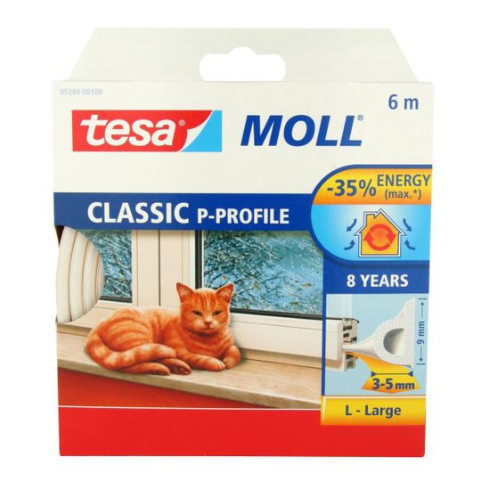 Tesa P-list 55703-00100-00 Kuminen tiivistenauha EPDM, 100 m, 9 mm x 5.5 mm Valkoinen