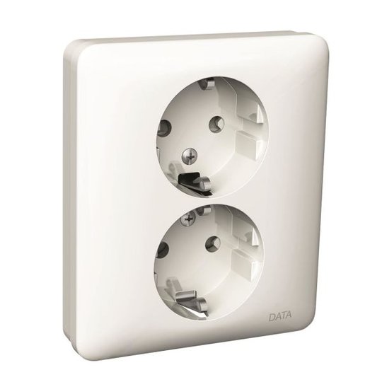 Schneider Electric WDE002193 Seinäpistorasia 2-osainen, maadoitettu, DATA, valkoinen
