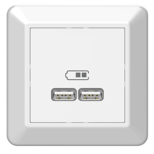Elko EKO05982 Latausliitäntä USB 2,1 A, valkoinen