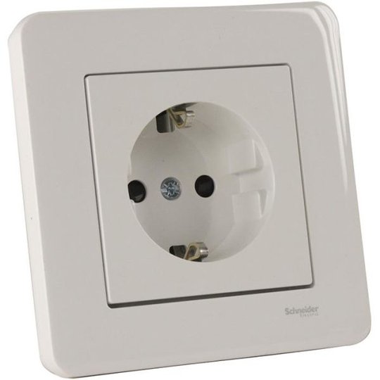 Schneider Electric Exxact Seinäpistorasia upotettava, maadoitettu, 1-osainen, irrotettava kehys