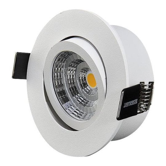 Designlight Q-1MW Downlight-valaisin kuristimella, 3000 K, kallistus