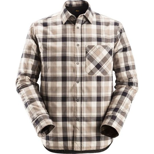 Snickers 8501 RuffWork Flanellipaita vuorattu, musta/khaki XS
