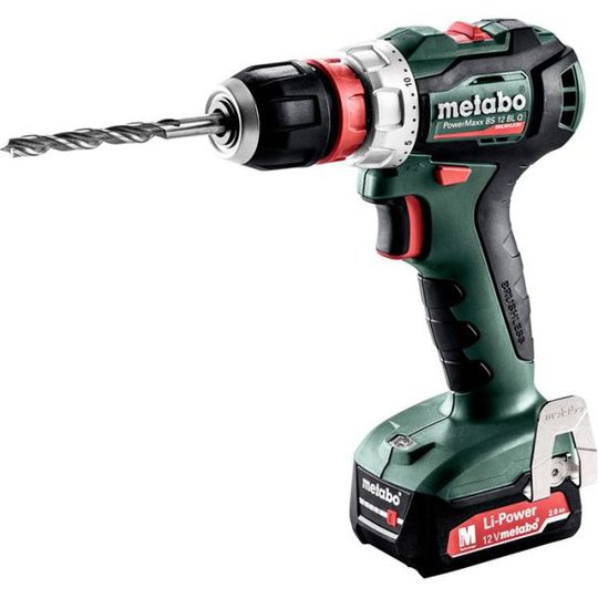 Metabo PowerMaxx BS 12 BL Q Porakone-ruuvinväännin 2,0 Ah akuilla ja laturilla