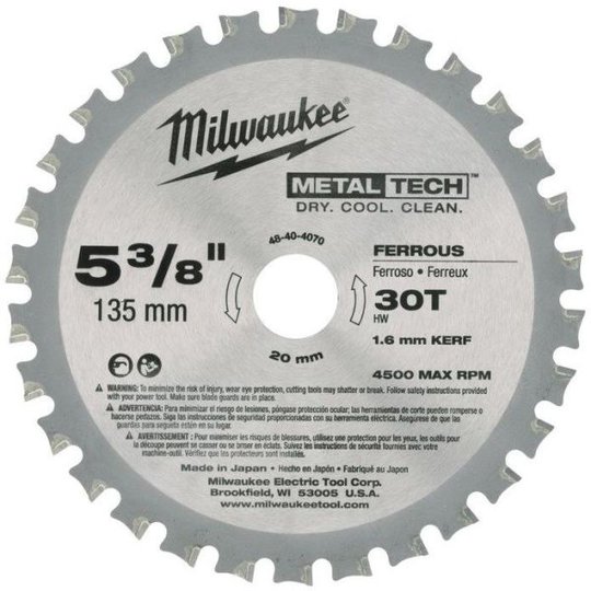 Milwaukee 48404070 Sahanterä 135x20mm, 30T