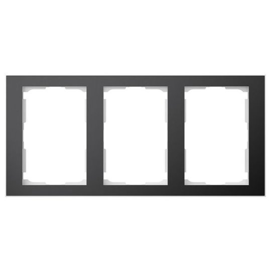 Elko EKO06340 Yhdistelmäkehys musta/alumiini, 1 ½ lokeroa 3 x 1½ lokeroa