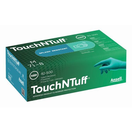 Ansell 92-500 Kertakäyttökäsine Vihreä nitriili, Puuteroitu Koko 6,5-7, 100-pack