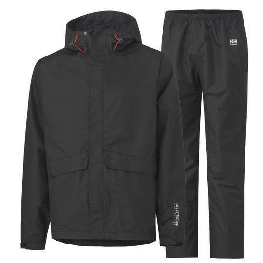 Helly Hansen Workwear Waterloo Sadeasu musta, tuulen- ja vedenpitävä XS
