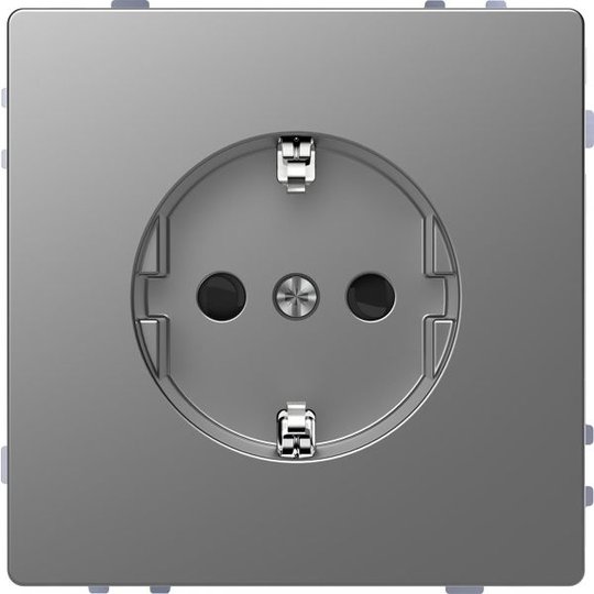 Schneider Electric MTN2300-6036 Seinäpistorasia 1-osainen, maadoitettu Hopea