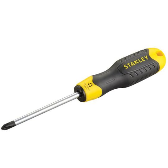 STANLEY 0-64-974 Cushion Grip Ruuvitaltta Pozidriv, kromattu terä, pehmeä ote PZ 2 x 100 mm