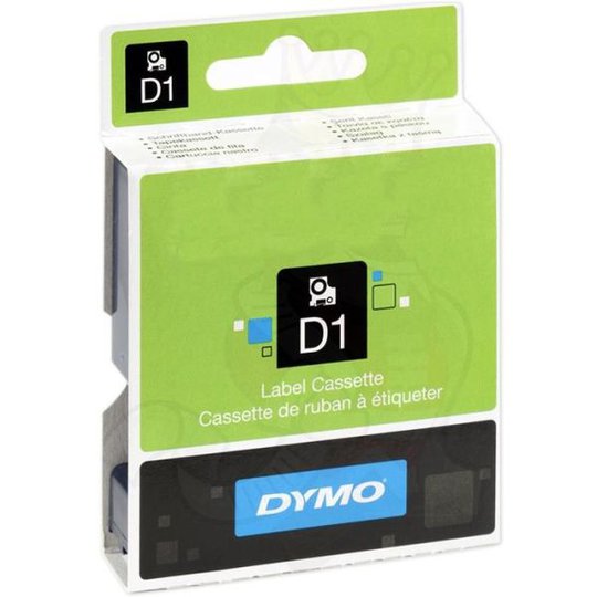 DYMO Standard D1 Teippi 6mm Musta teksti, läpinäkyvä pohja
