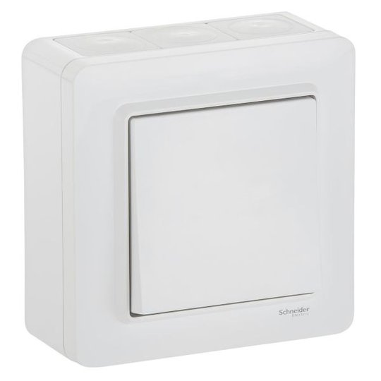 Schneider Electric WDE002975 Vaihtokytkin ulkokierre, IP44, valkoinen porras/1-napainen