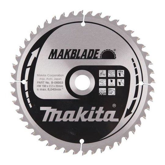 Makita B-08953 Sahanterä 190x20mm, 48T