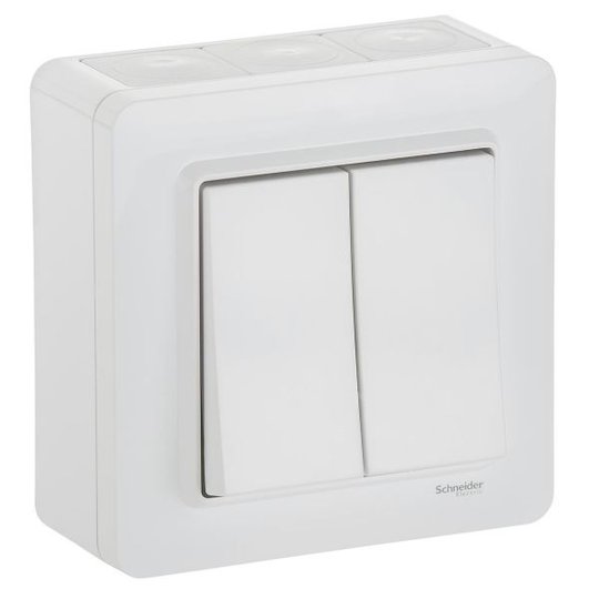 Schneider Electric WDE002974 Vaihtokytkin ulkokierre, IP44, valkoinen kruunu
