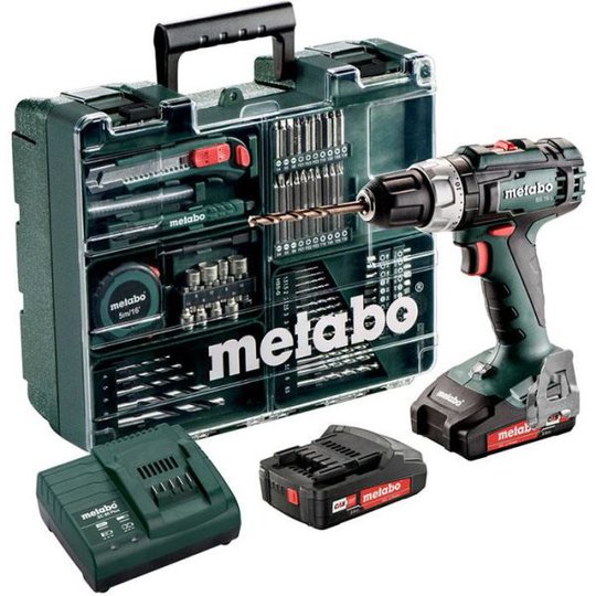 Metabo BS 18 L SET Porakone-ruuvinväännin sis. 2,0 Ah:n akut, laturi & tarvikkeita