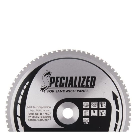 Makita B-17697 Sahanterä 80T, 355x30mm