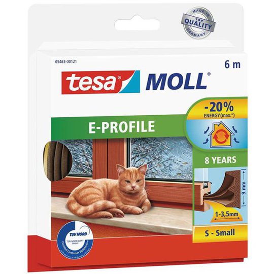 Tesa E-list 05463-00121-00 Kuminen tiivistenauha EPDM, 6 m, 9 mm x 4 mm