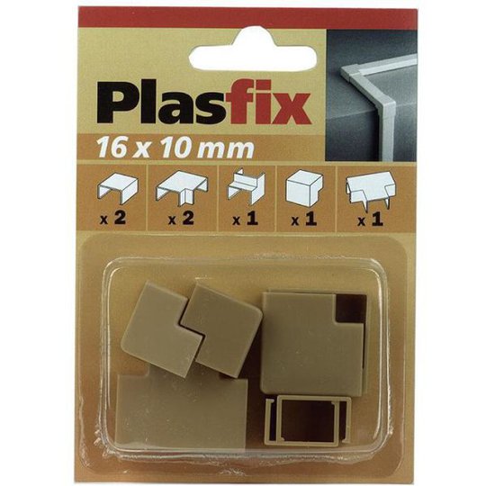 Plasfix 3420-3G Nivelet ja kulmakappaleet Plasfix-kaapelikanaviin, 16 x 10 mm Tammi