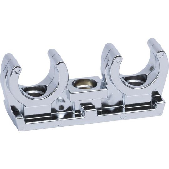 Gelia 3000507322 Kaksoisputkenkiristin Muovi, krominvärinen, 2-kpl pakkaus 10 mm