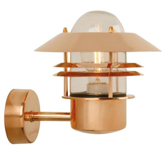 Nordlux BLOKHUS 25011030 Seinävalaisin E27, 60W, IP54 Kupari