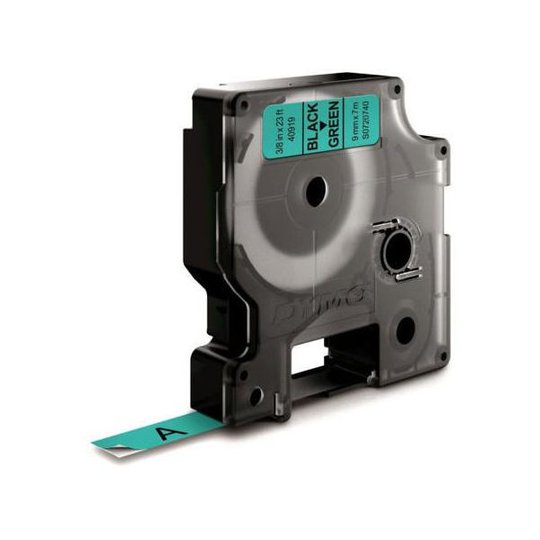 DYMO Standard D1 Teippi 9mm Musta teksti, vihreä pohja