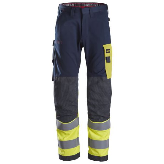 Snickers 6376 ProtecWork Työhousut laivastonsininen/huomioväri, keltainen C44