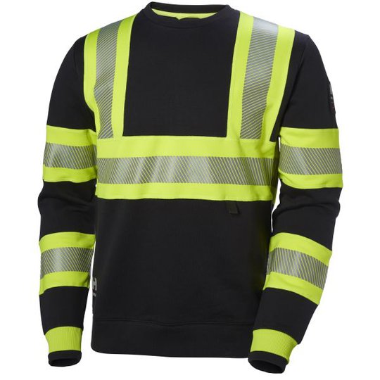 Helly Hansen Workwear ICU Collegepaita huomioväri, musta/keltainen Koko S