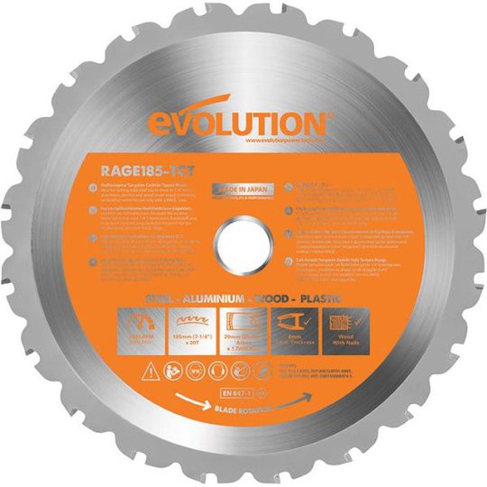Evolution EV185S Sahanterä 185x20mm, 20T