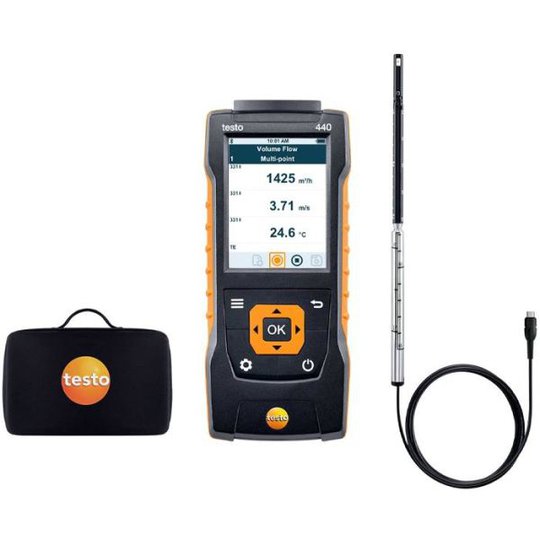 Testo 440 Lämpölankamittasarja Lämpölanka-anturilla ja laukun