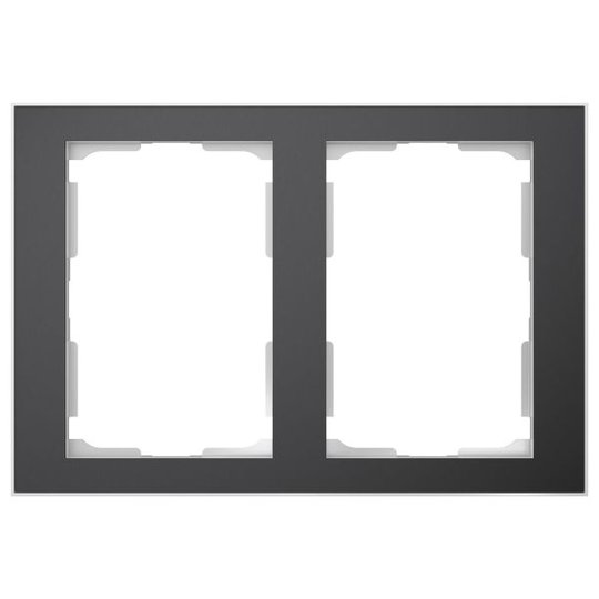 Elko EKO06314 Yhdistelmäkehys musta/alumiini, 1 ½ lokeroa 2 x 1½ lokeroa