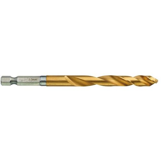 Milwaukee SHOCKWAVE Red Hex HSS-G TIN Metalliporanterä 1 kpl:n pakkaus 8 mm