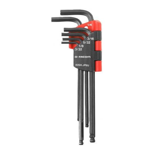 Facom 83SH.JP7 Kuusiokoloavainsarja pitkä pallopäinen 1,5 mm-6 mm, 7 kpl