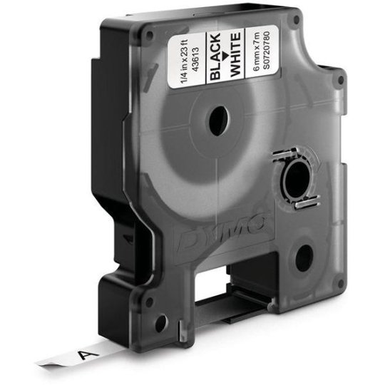 DYMO Standard D1 Teippi 6mm Musta teksti, valkoinen pohja