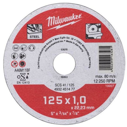 Milwaukee SCS 41 Contractor Katkaisulaikka 125x1 mm.