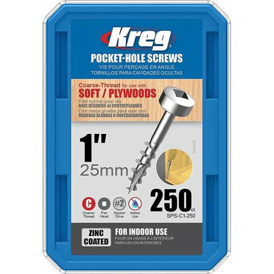 Kreg SPS-C1-250 Ruuvi 25 mm 250 kpl:n pakkaus