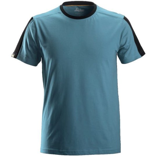 Snickers AllroundWork 2518 T-paita petrolinsininen/musta XS