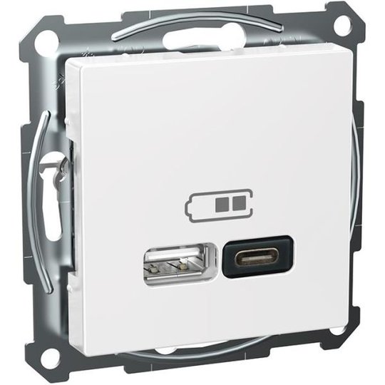 Schneider Electric Exxact WDE002980 Latausasema USB/USB-C, valkoinen