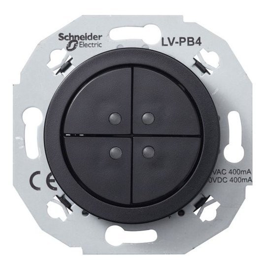Schneider Electric WDE011272 Pienjännitepainike musta 4-napainen
