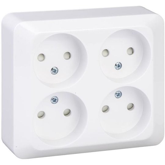Schneider Electric Exxact WDE002486 Seinäpistorasia pinta-asennettava, maadoittamaton, 4-osainen