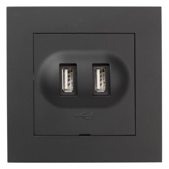 Elko EKO05985 Latausliitäntä USB 2,1 A, PLUS Musta