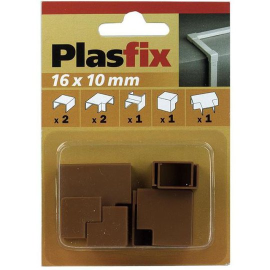 Plasfix 3420-9G Nivelet ja kulmakappaleet Plasfix-kaapelikanaviin, 16 x 10 mm Tiikki