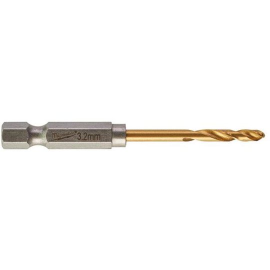 Milwaukee SHOCKWAVE Red Hex HSS-G TIN Metalliporanterä 2 kpl:n pakkaus 3,2 mm