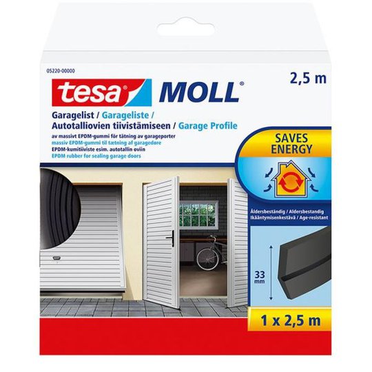 Tesa 05220-00000-01 Autotallin lista EPDM, 2,5 m x 33 mm, musta