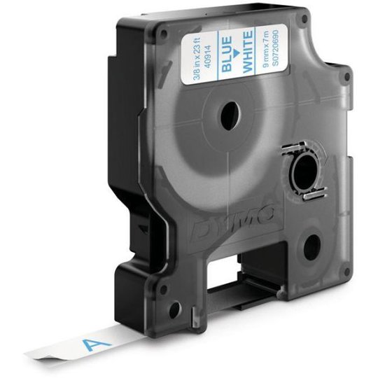 DYMO Standard D1 Teippi 9mm Sininen teksti, valkoinen pohja