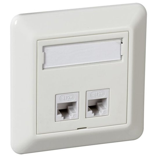 Elko EKO02543 Modulaarinen pistorasia STP C6A, QuickConnect 2 x RJ45