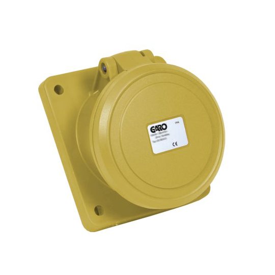 Garo UIS 363-4 S Paneelin ulostulo IP44, 4-napainen, 63A, viisto Keltainen, 4 h